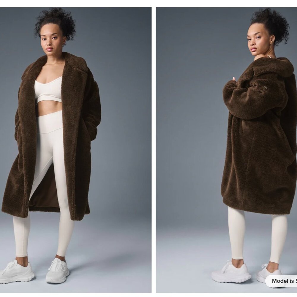 Alo Oversized Sherpa Trench, Espresso